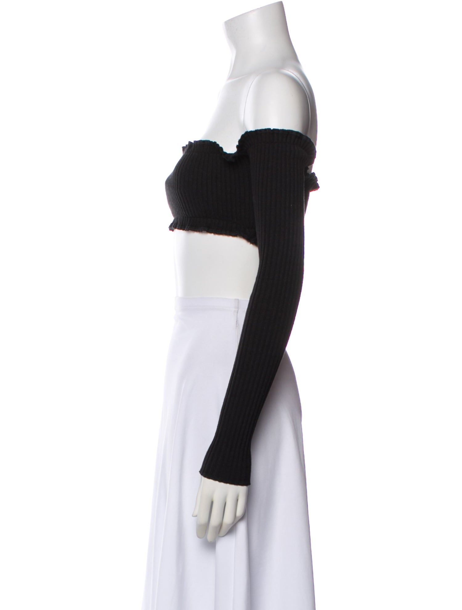 Are You Am I Off-The-Shoulder Long Sleeve Crop Top