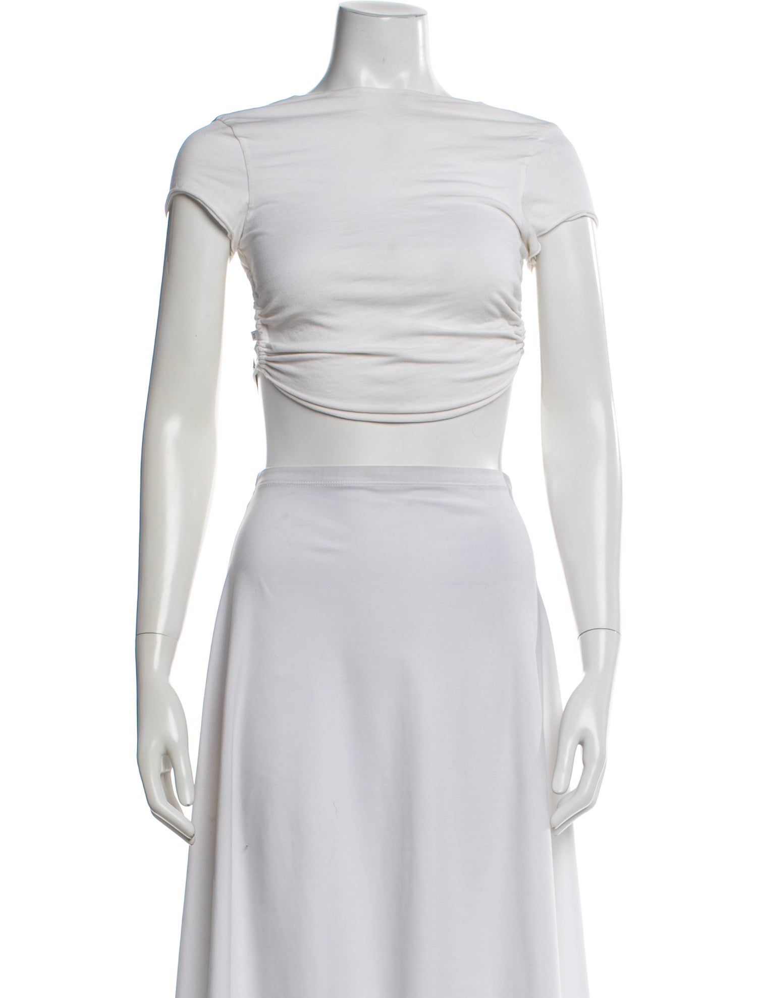 Are You Am I Crew Neck Short Sleeve Crop Top