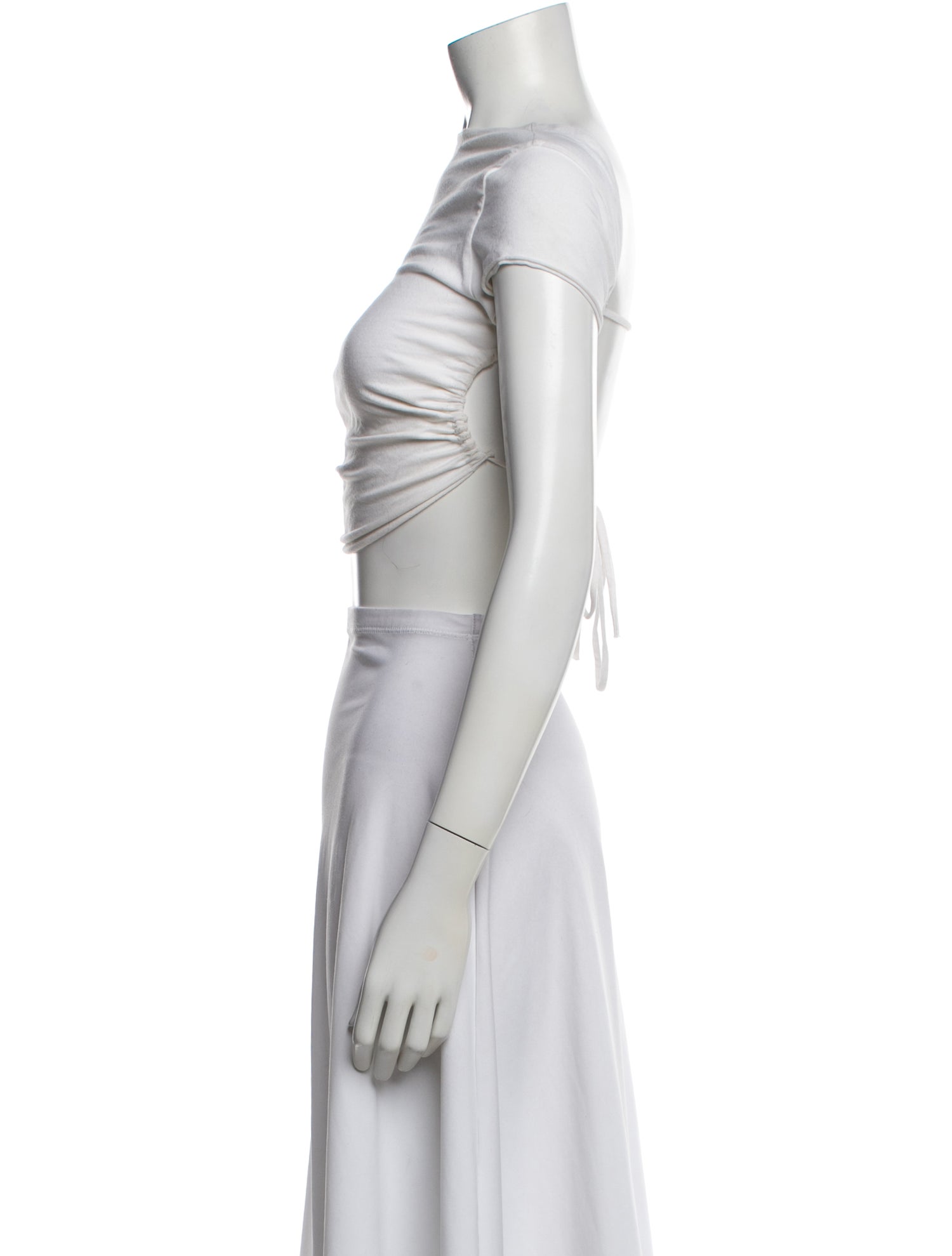 Are You Am I Crew Neck Short Sleeve Crop Top