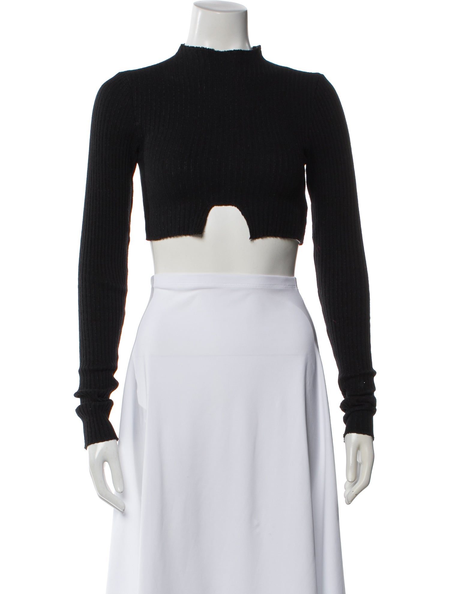 Are You Am I Mock Neck Long Sleeve Crop Top