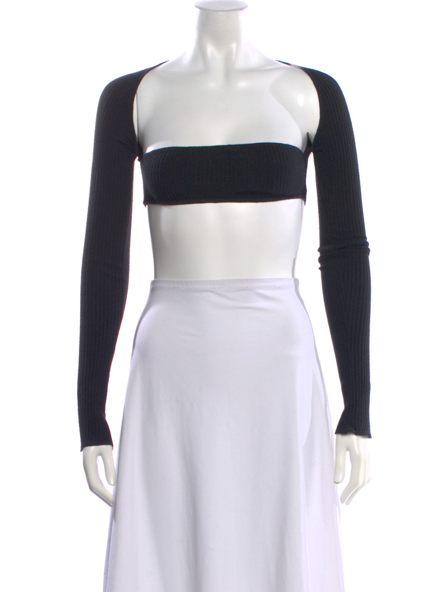 Are You Am I Square Neckline Long Sleeve Crop Top