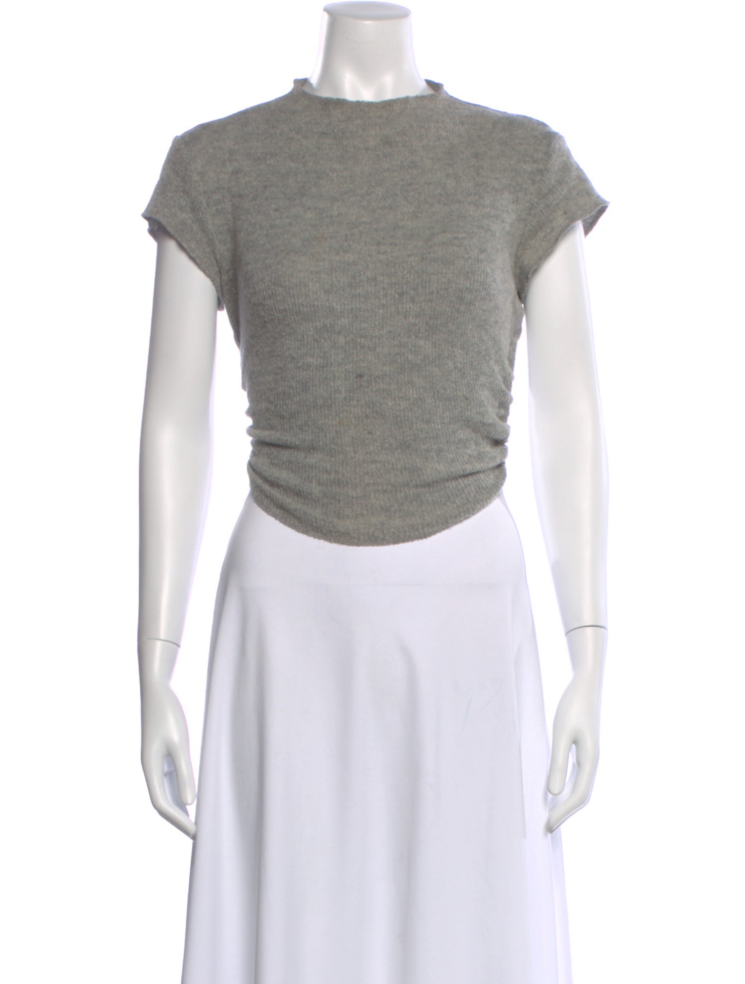 Are You Am I Mock Neck Short Sleeve Crop Top