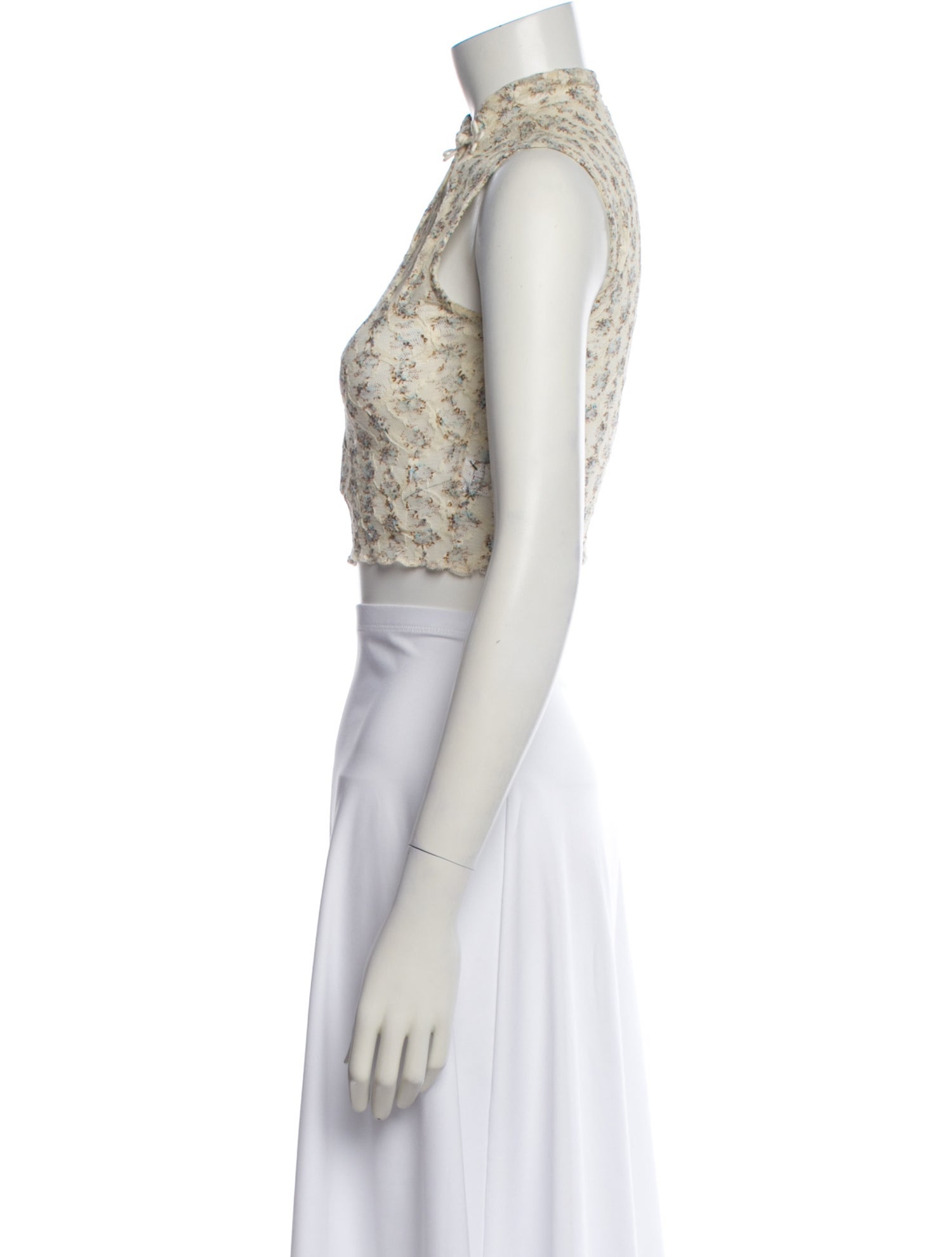 Are You Am I Floral Print Sleeveless Crop Top