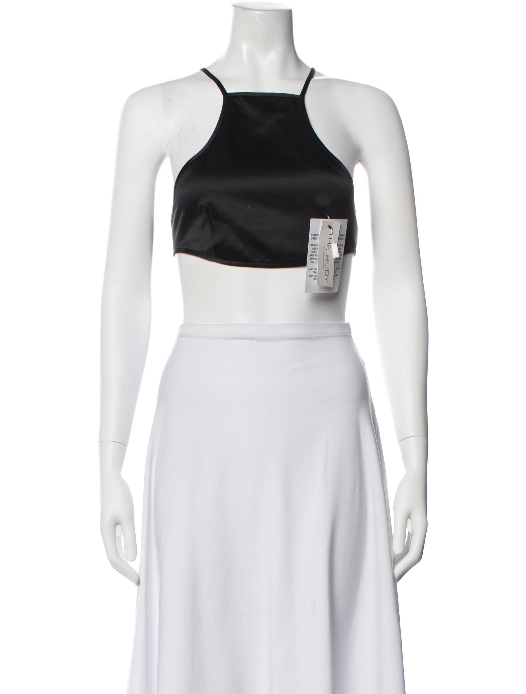 Are You Am I Silk Halterneck Crop Top