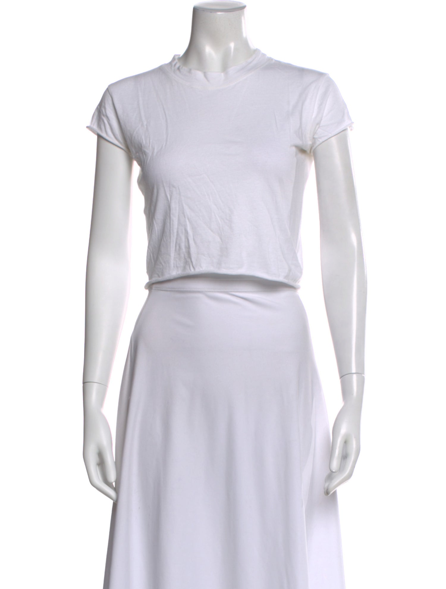 Are You Am I Crew Neck Short Sleeve Crop Top