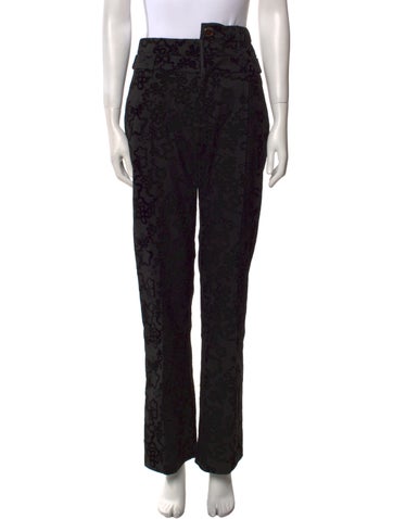 Zimo Pants Floral Print Straight Leg S