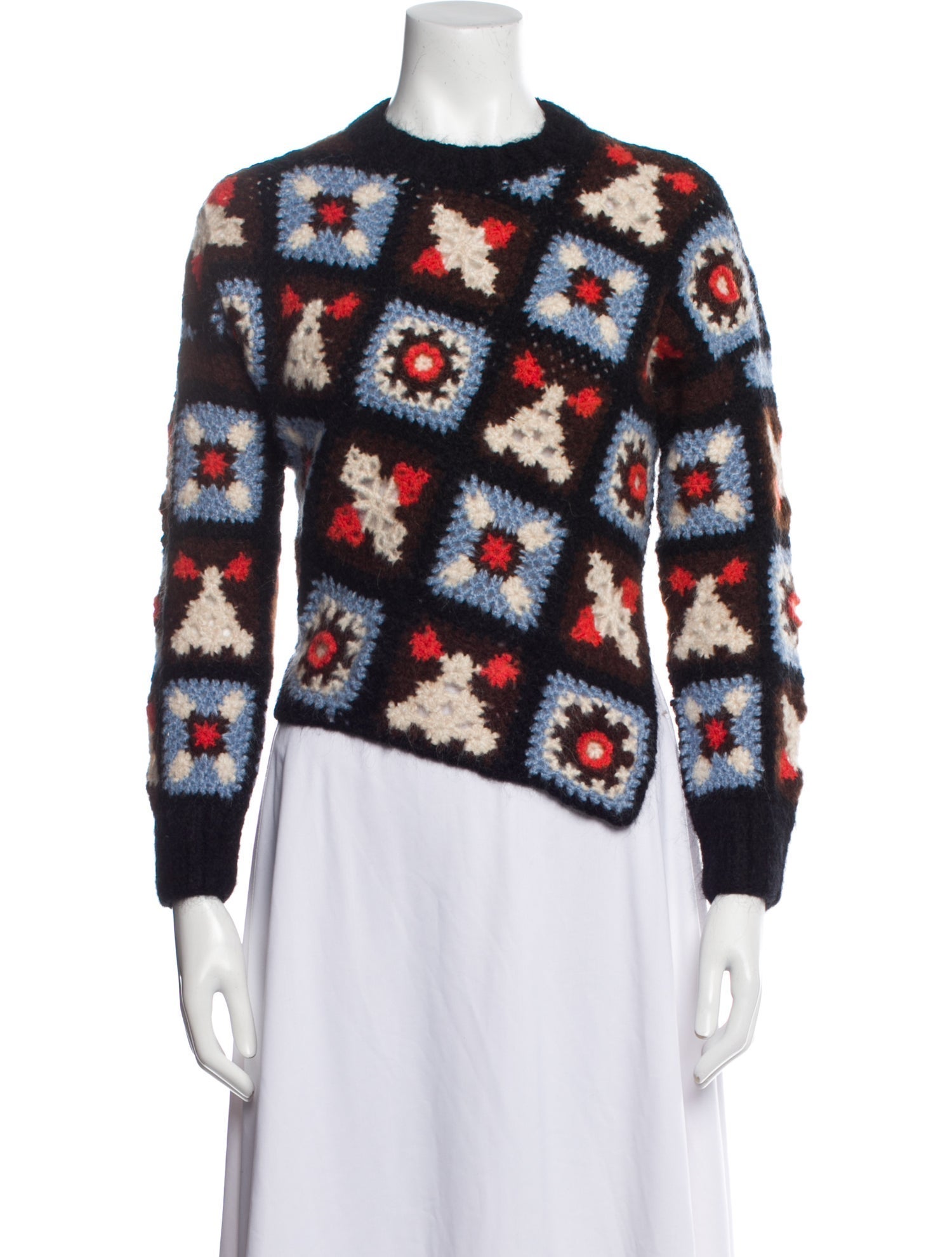 Zimo Patterned Crew Neck Sweater