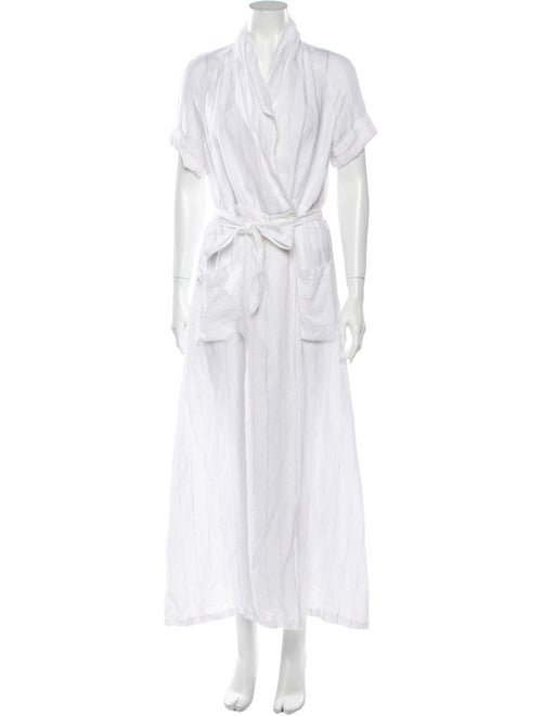AYR Linen Midi Length Dress White