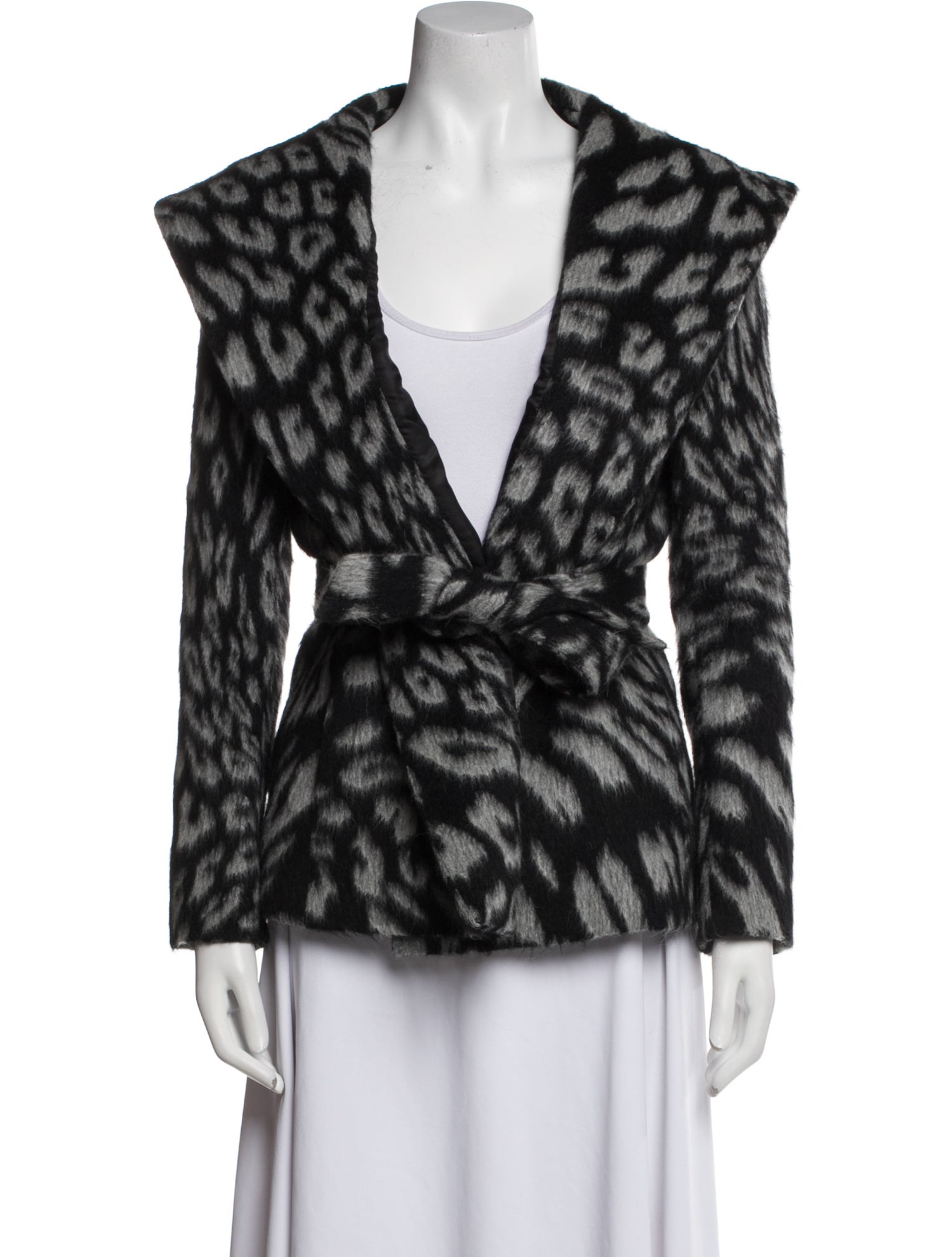 AYR Virgin Wool Animal Print Faux Fur Coat