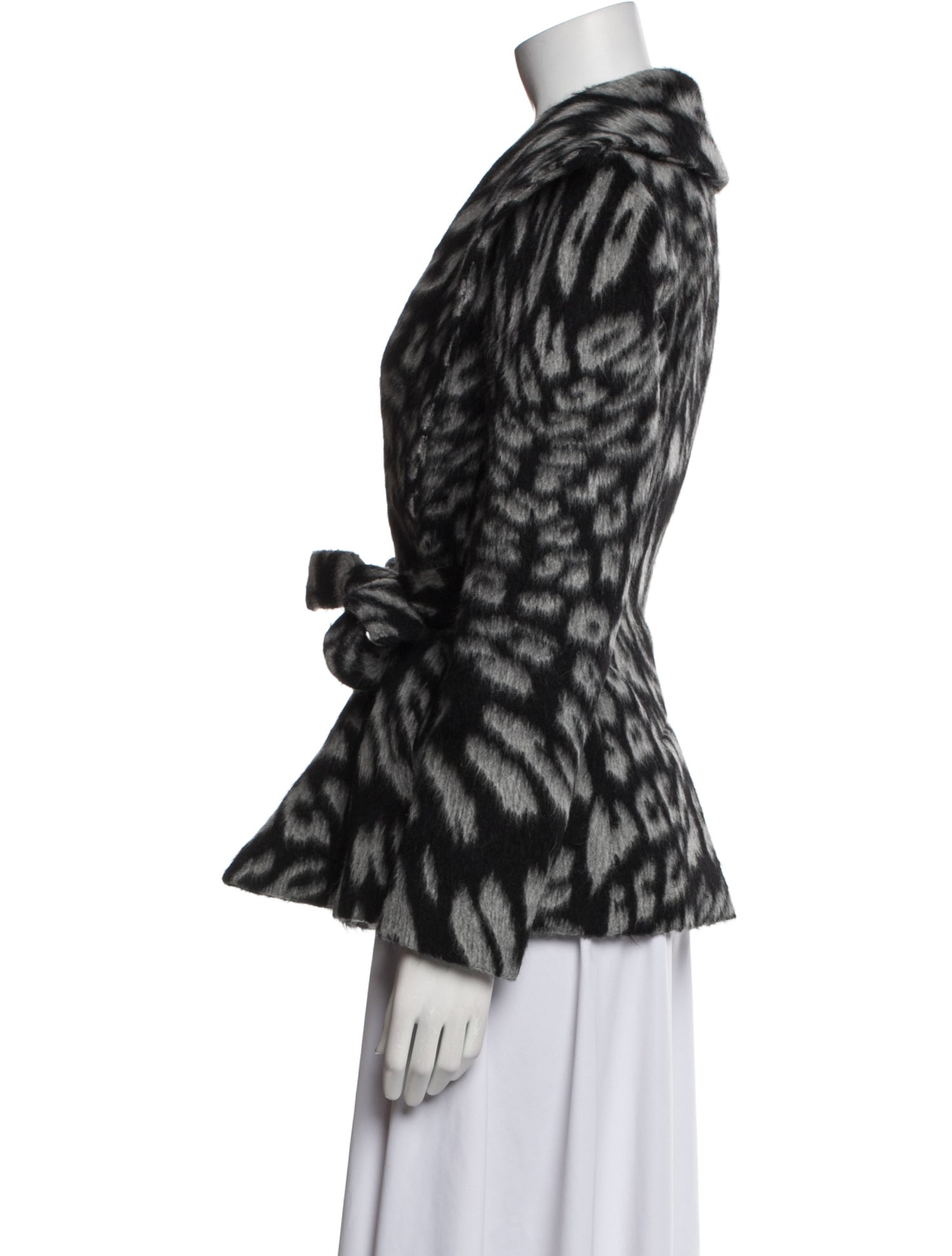 AYR Virgin Wool Animal Print Faux Fur Coat