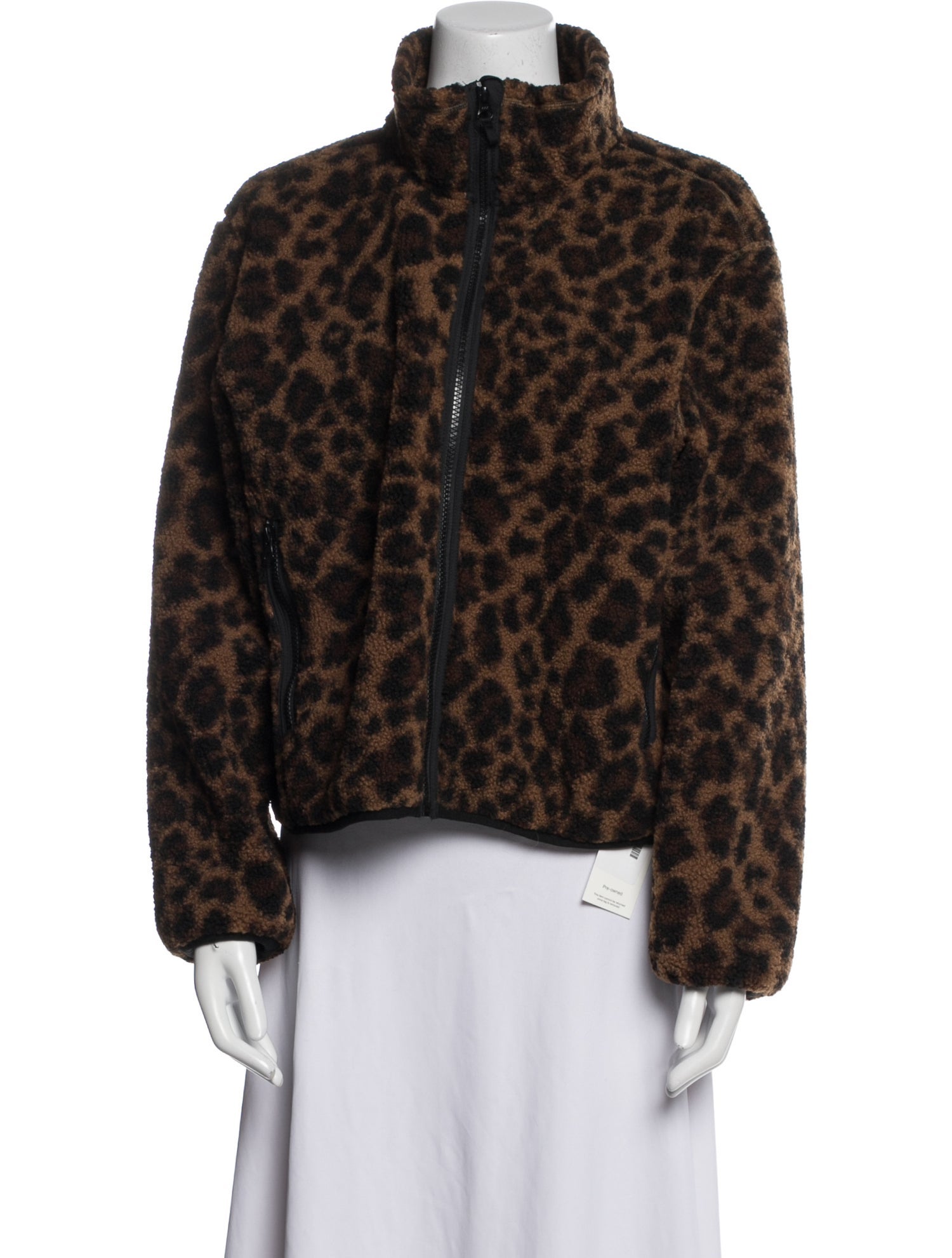 AYR Wool Animal Print Faux Fur Jacket