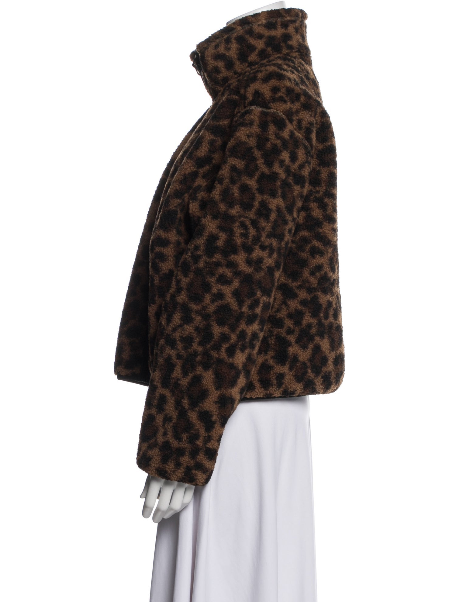 AYR Wool Animal Print Faux Fur Jacket