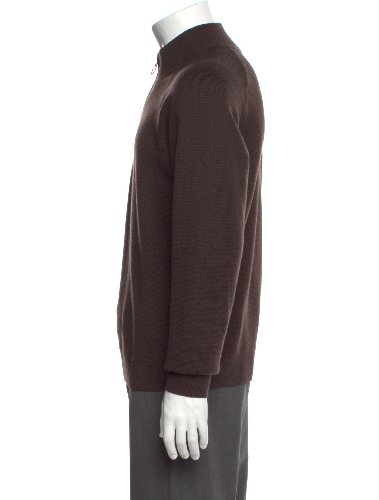 AYR Merino Wool Mock Neck Polo Sweater