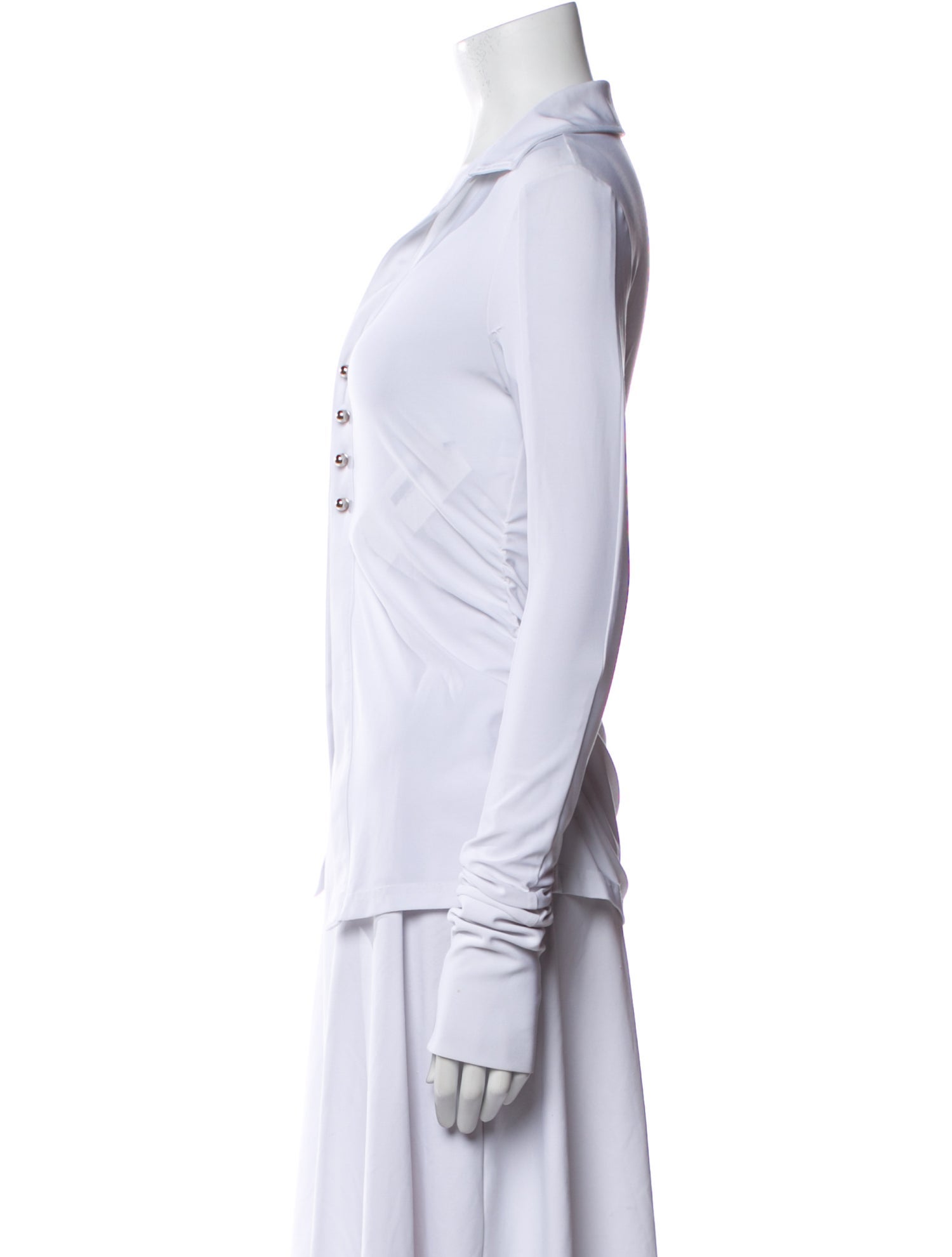 AYA MUSE x DANI MICHELLE V-Neck Long Sleeve Button-Up Top