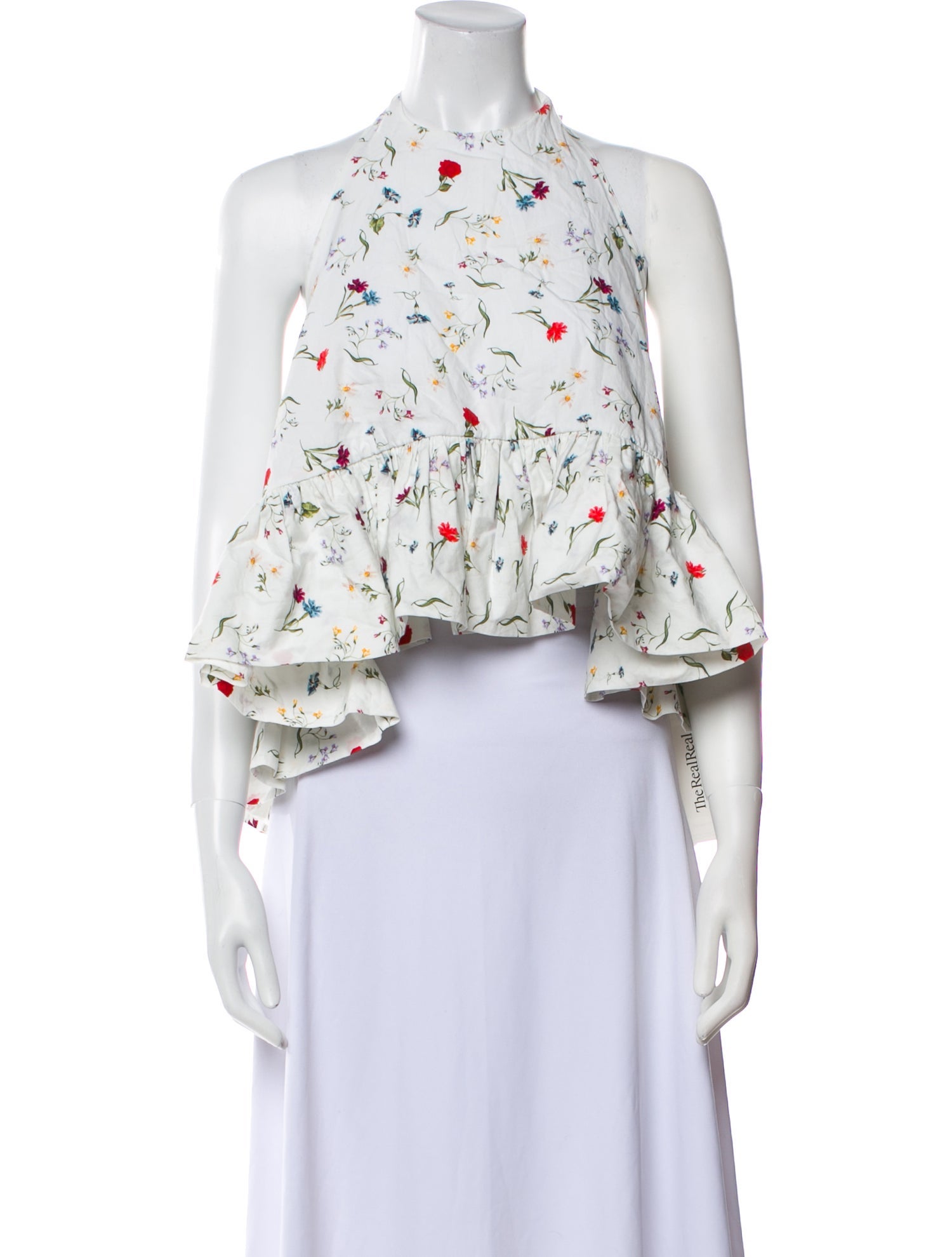 Azeeza Floral Print Halterneck Crop Top