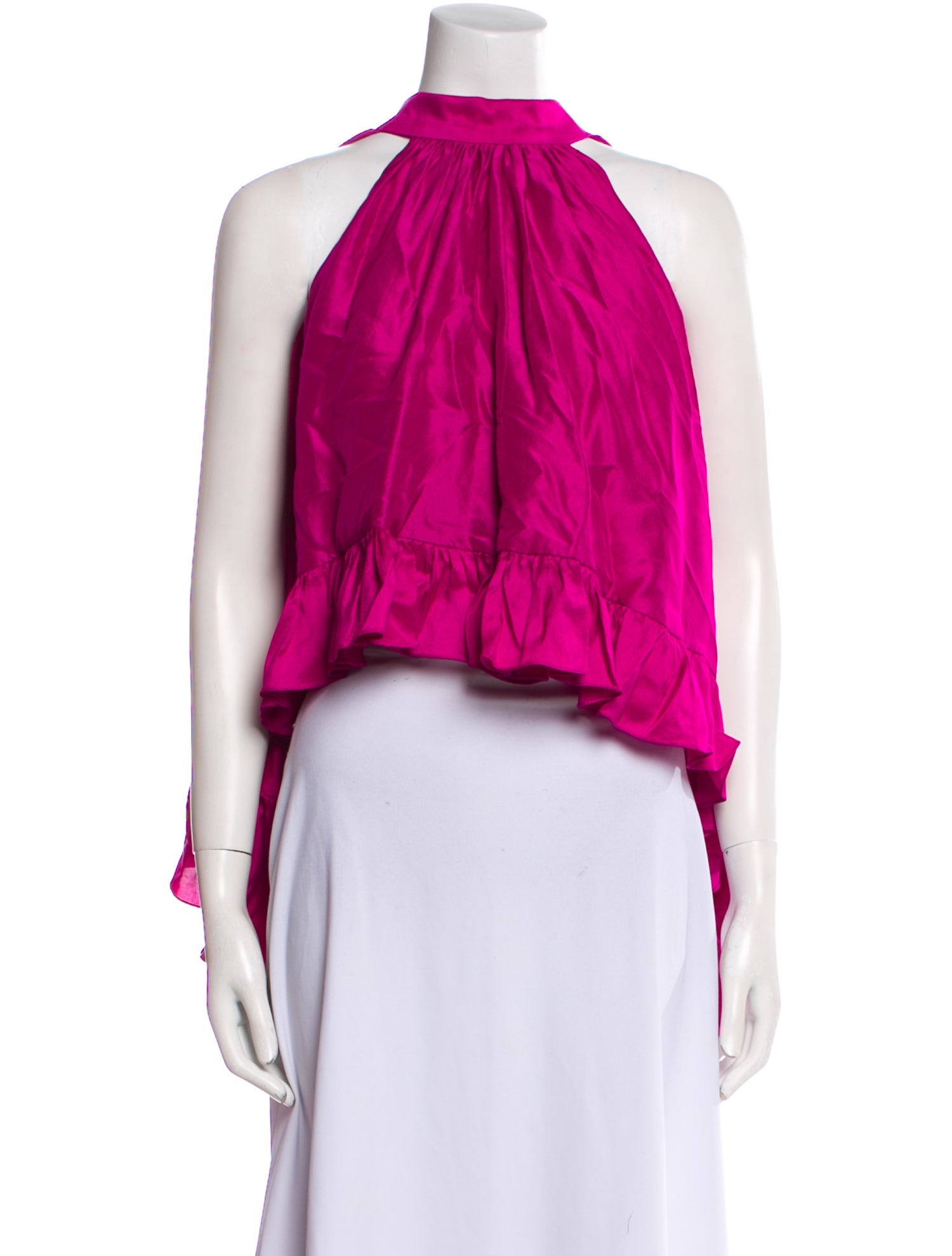 Azeeza Silk Halterneck Crop Top