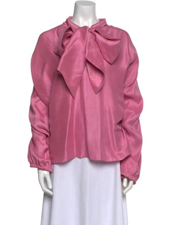 Azeeza Silk Mock Neck Blouse