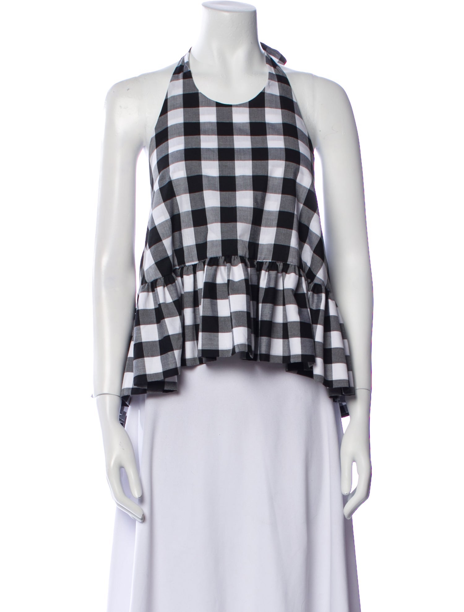 Azeeza Plaid Print Halterneck Crop Top w/ Tags
