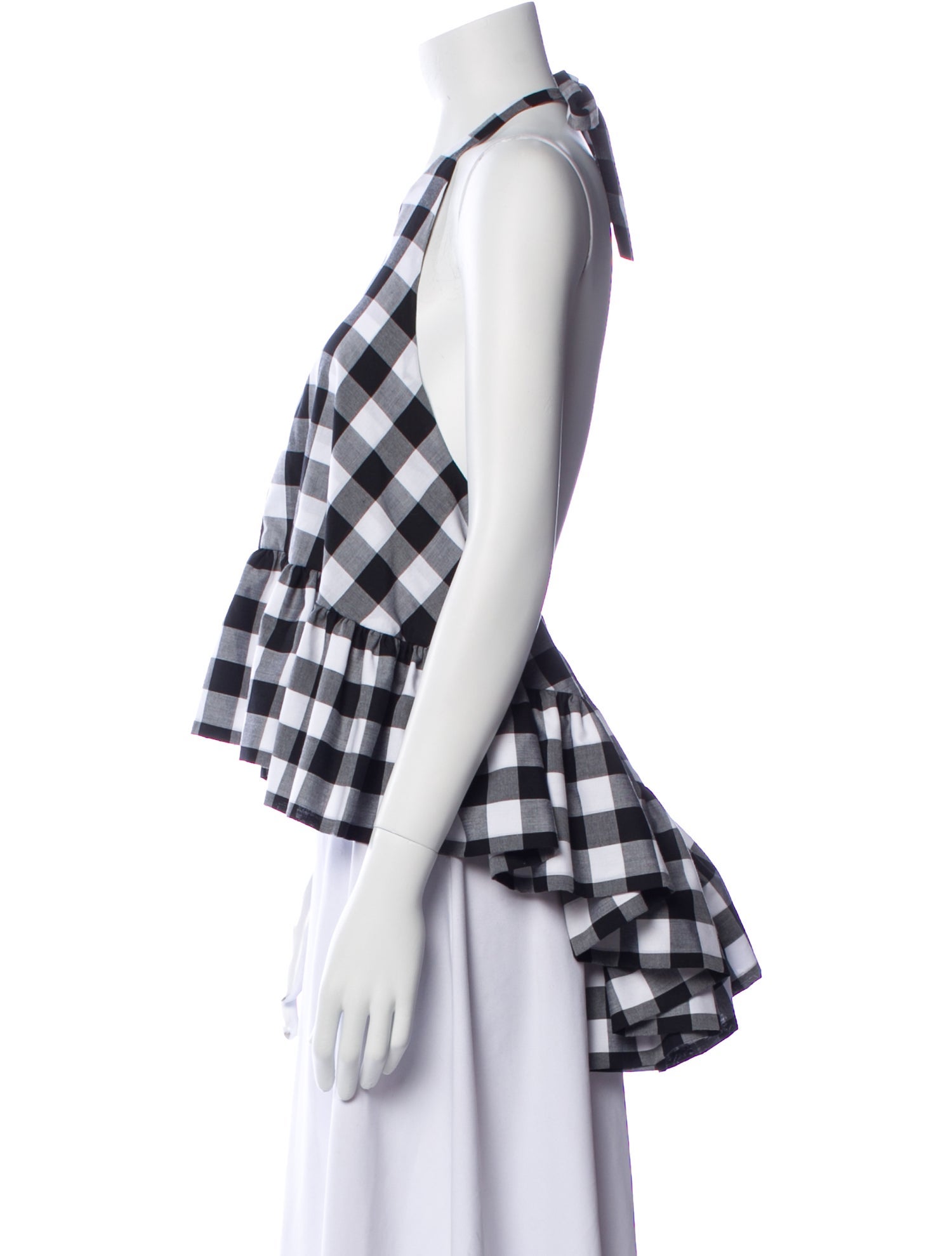 Azeeza Plaid Print Halterneck Crop Top w/ Tags