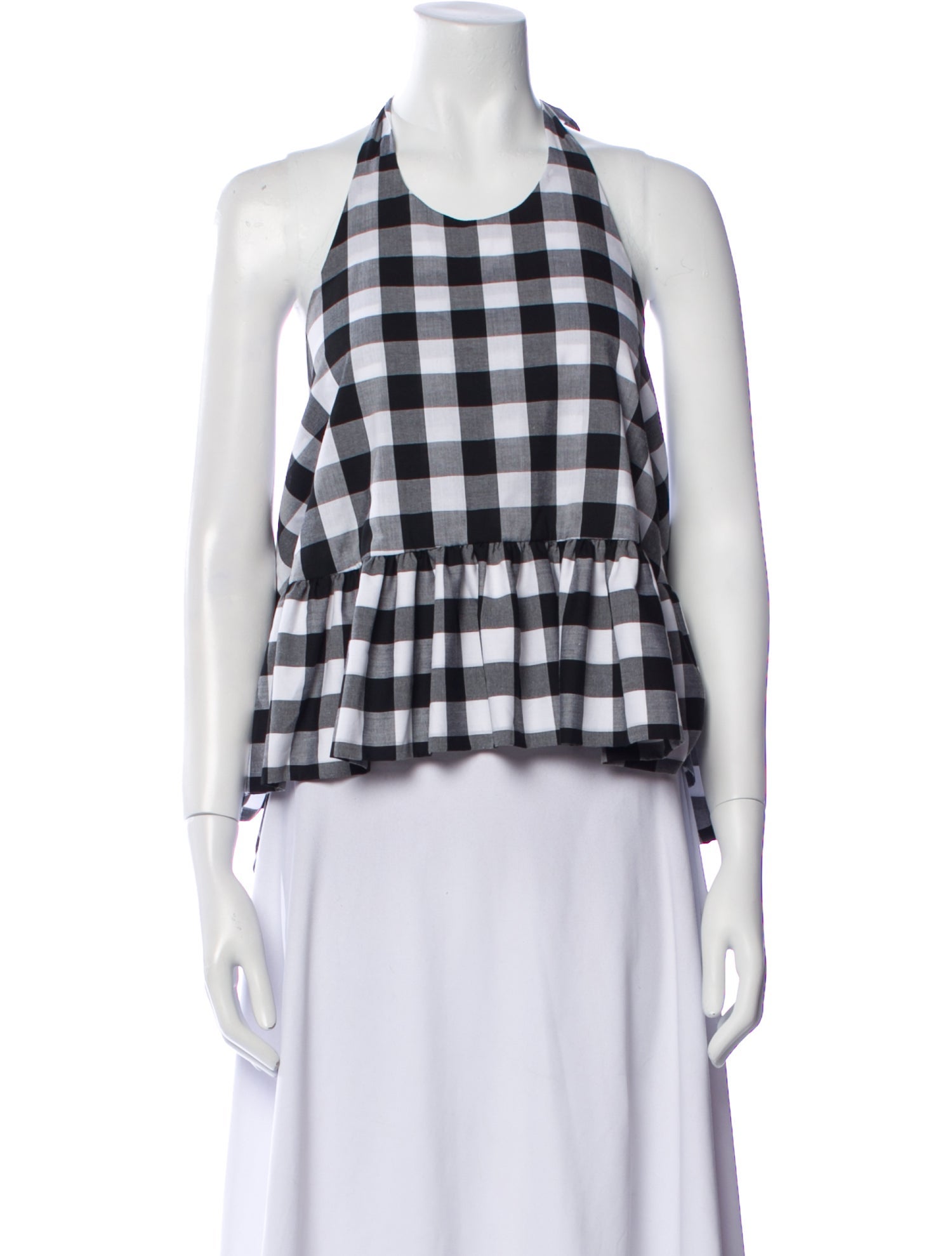 Azeeza Plaid Print Halterneck Crop Top w/ Tags
