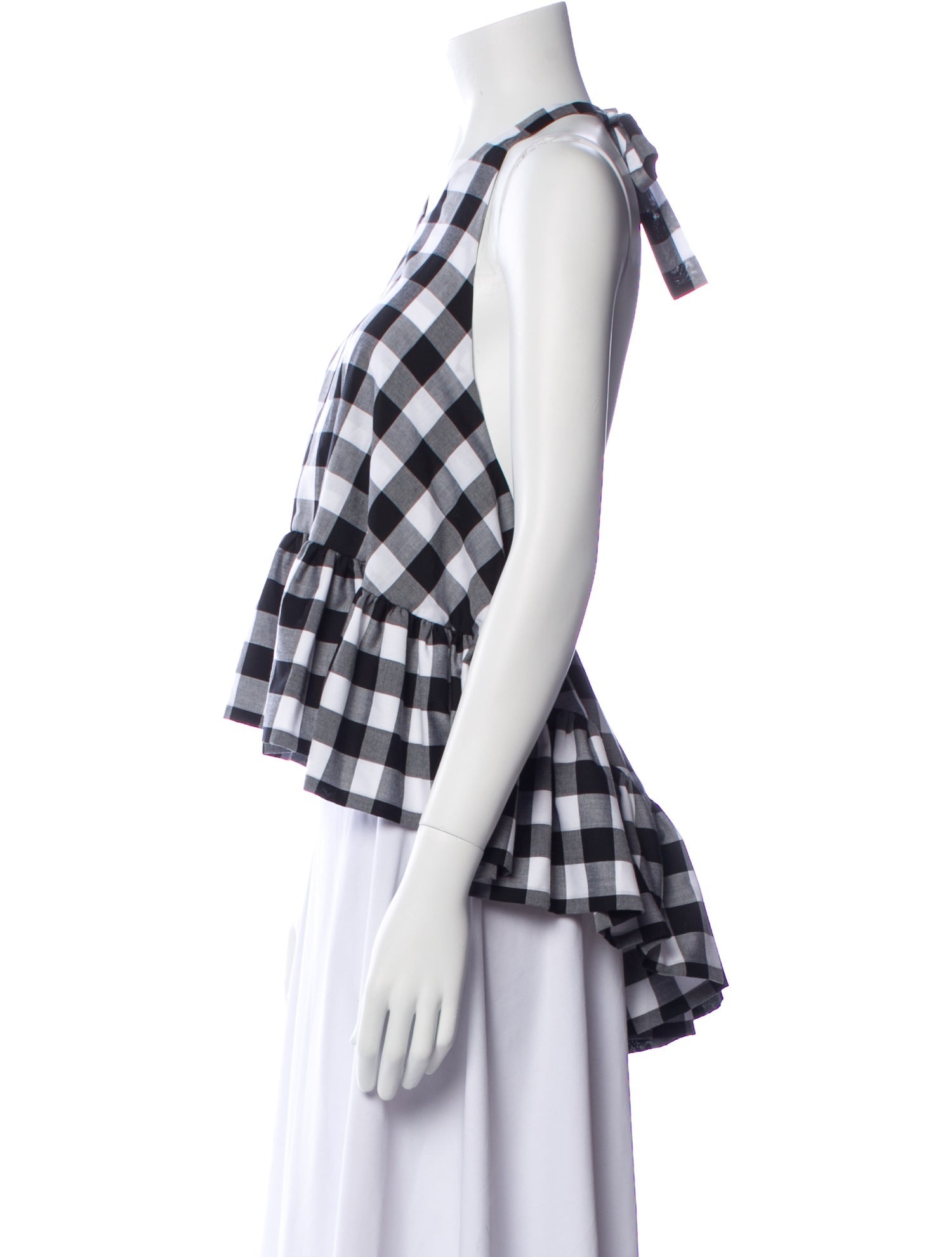 Azeeza Plaid Print Halterneck Crop Top w/ Tags
