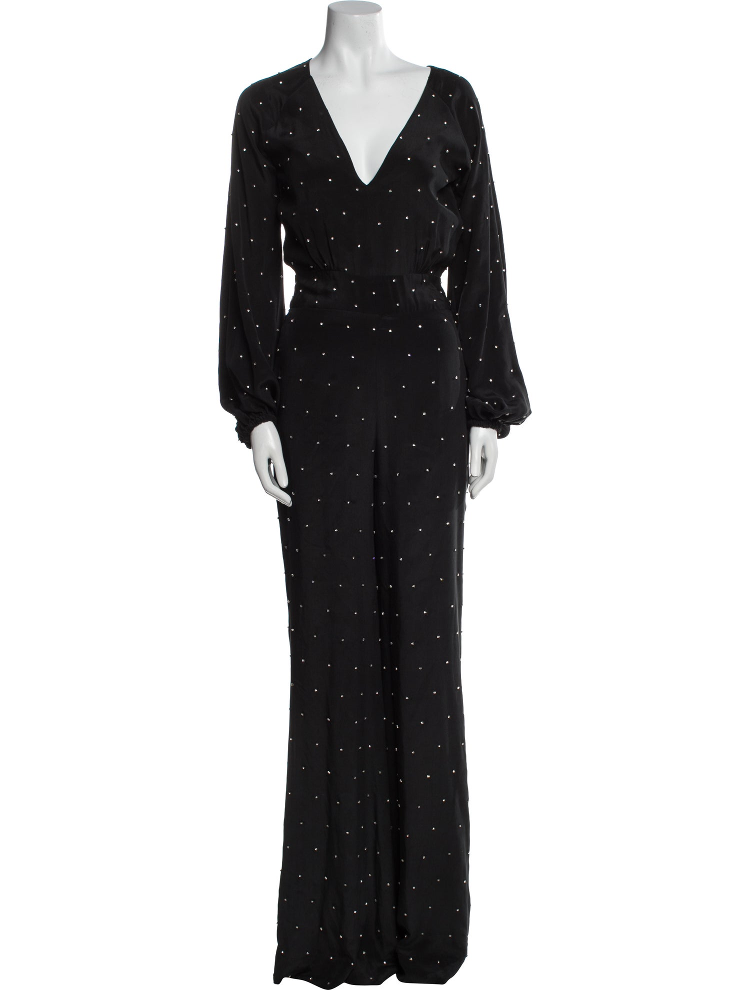 Azeeza Polka Dot Print V-Neck Jumpsuit