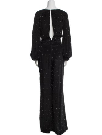 Azeeza Polka Dot Print V-Neck Jumpsuit