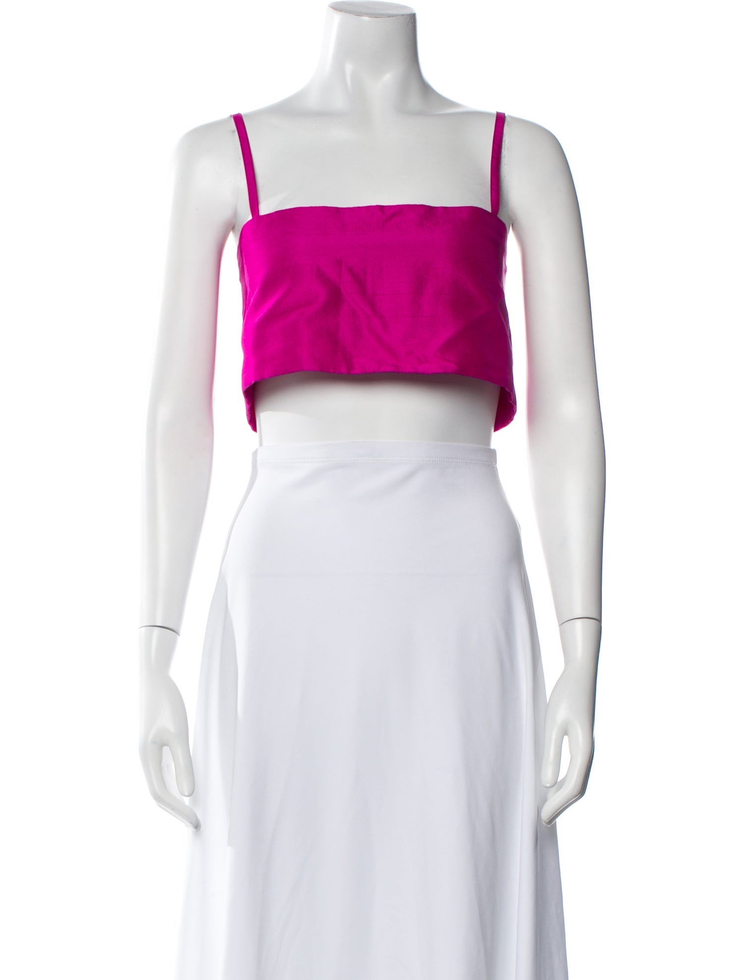 Azeeza Silk Square Neckline Crop Top