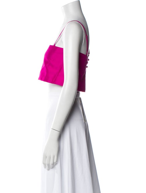 Azeeza Silk Square Neckline Crop Top