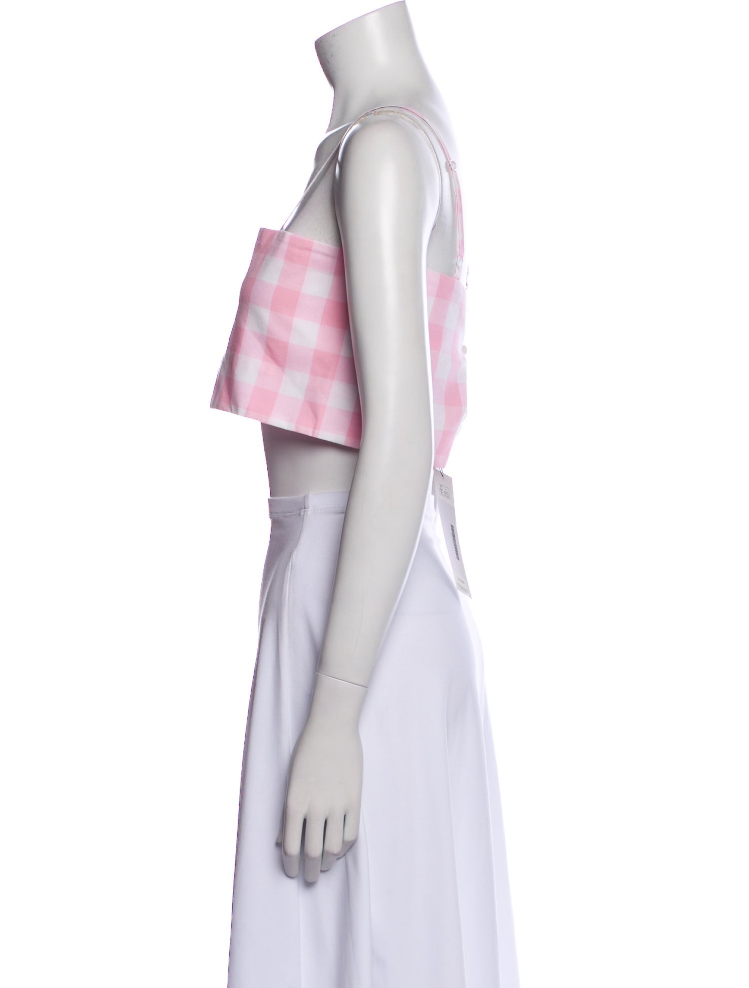 Azeeza Plaid Print Square Neckline Crop Top