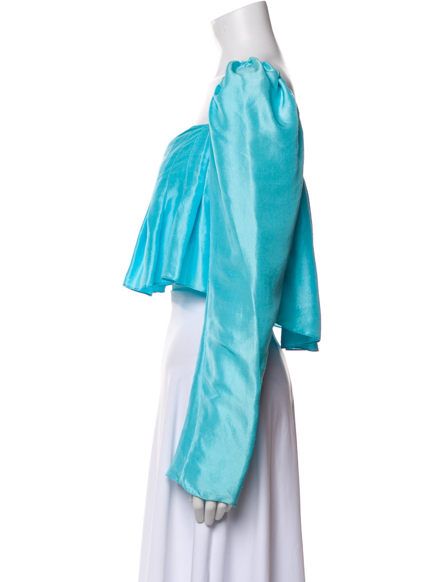 Azeeza Silk Square Neckline Crop Top