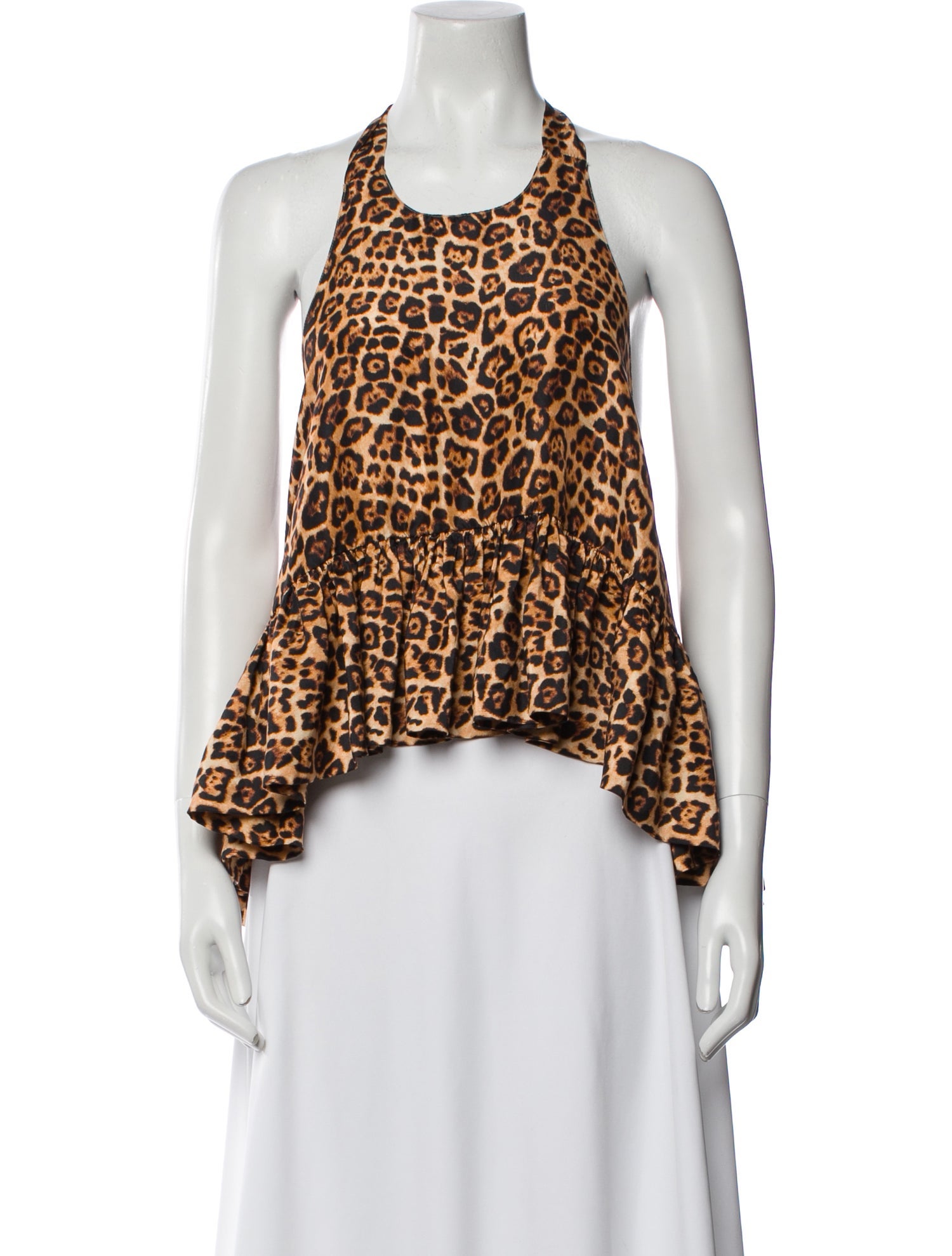 Azeeza Silk Animal Print Crop Top