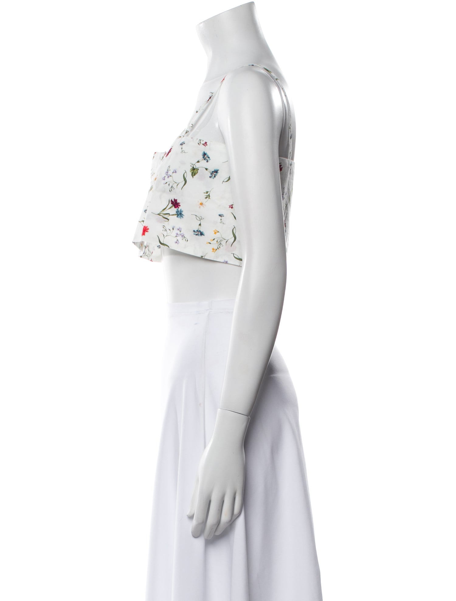 Azeeza Printed Square Neckline Crop Top