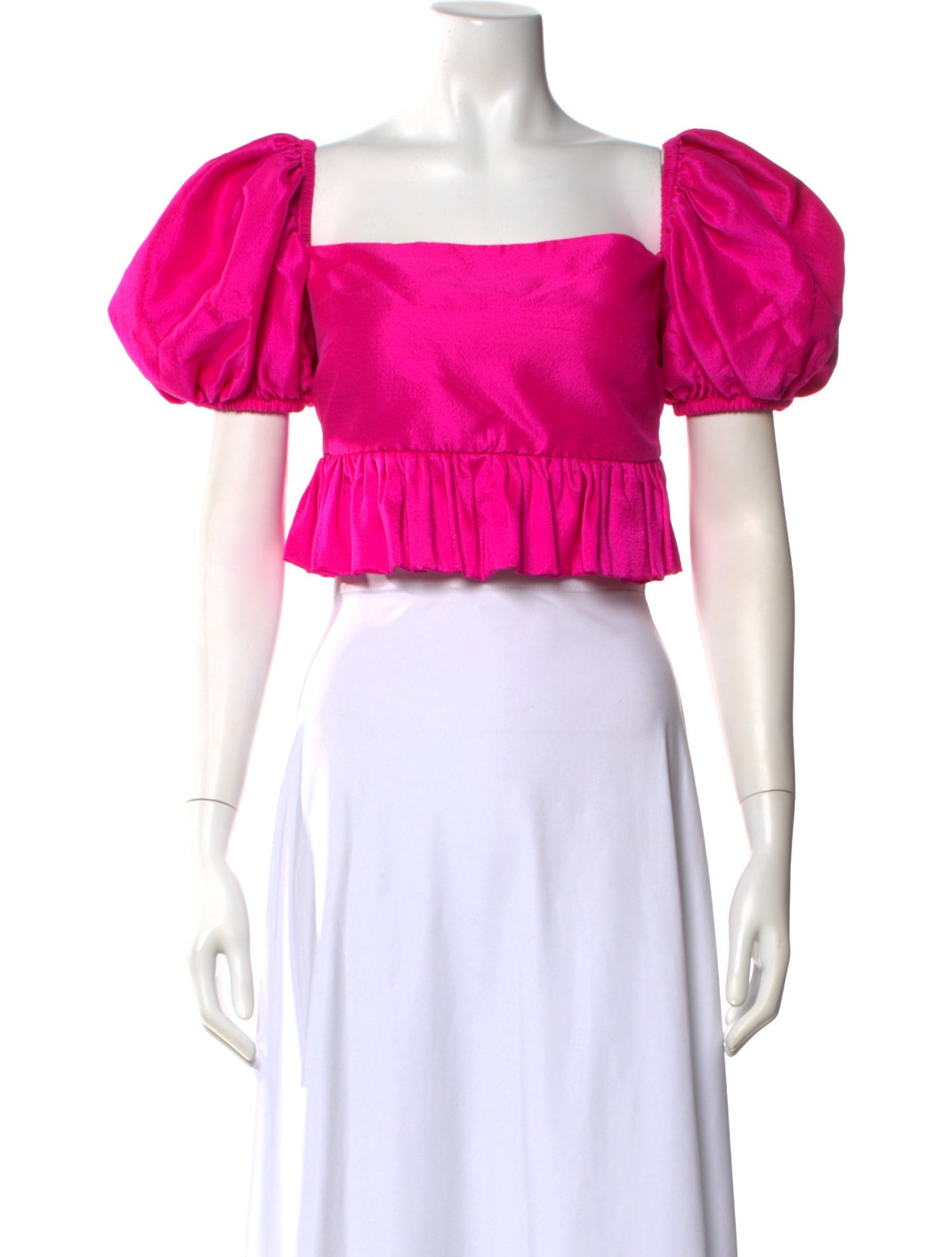 Azeeza Silk Square Neckline Crop Top