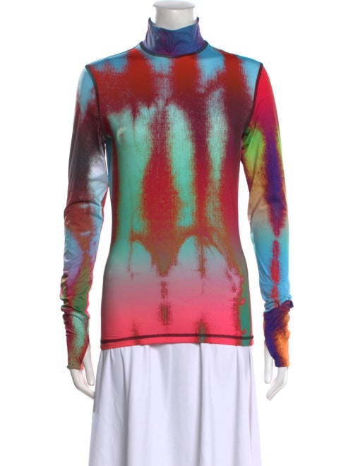 Aztech Mountain Tie-Dye Print Turtleneck Sweatshirt