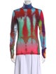 Aztech Mountain Tie-Dye Print Turtleneck Sweatshirt