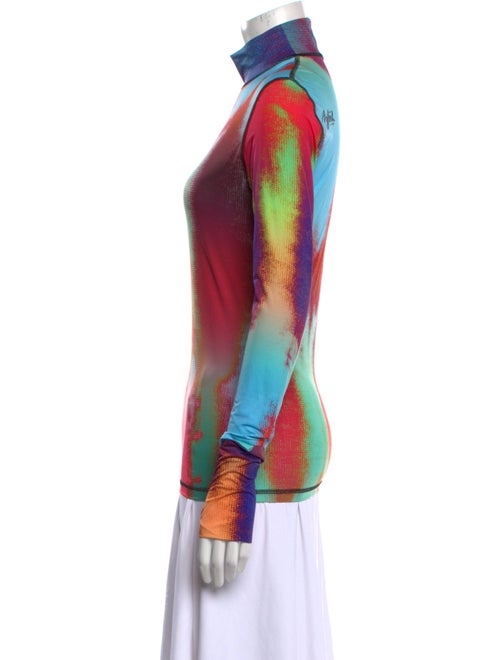Aztech Mountain Tie-Dye Print Turtleneck Sweatshirt
