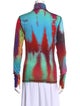 Aztech Mountain Tie-Dye Print Turtleneck Sweatshirt