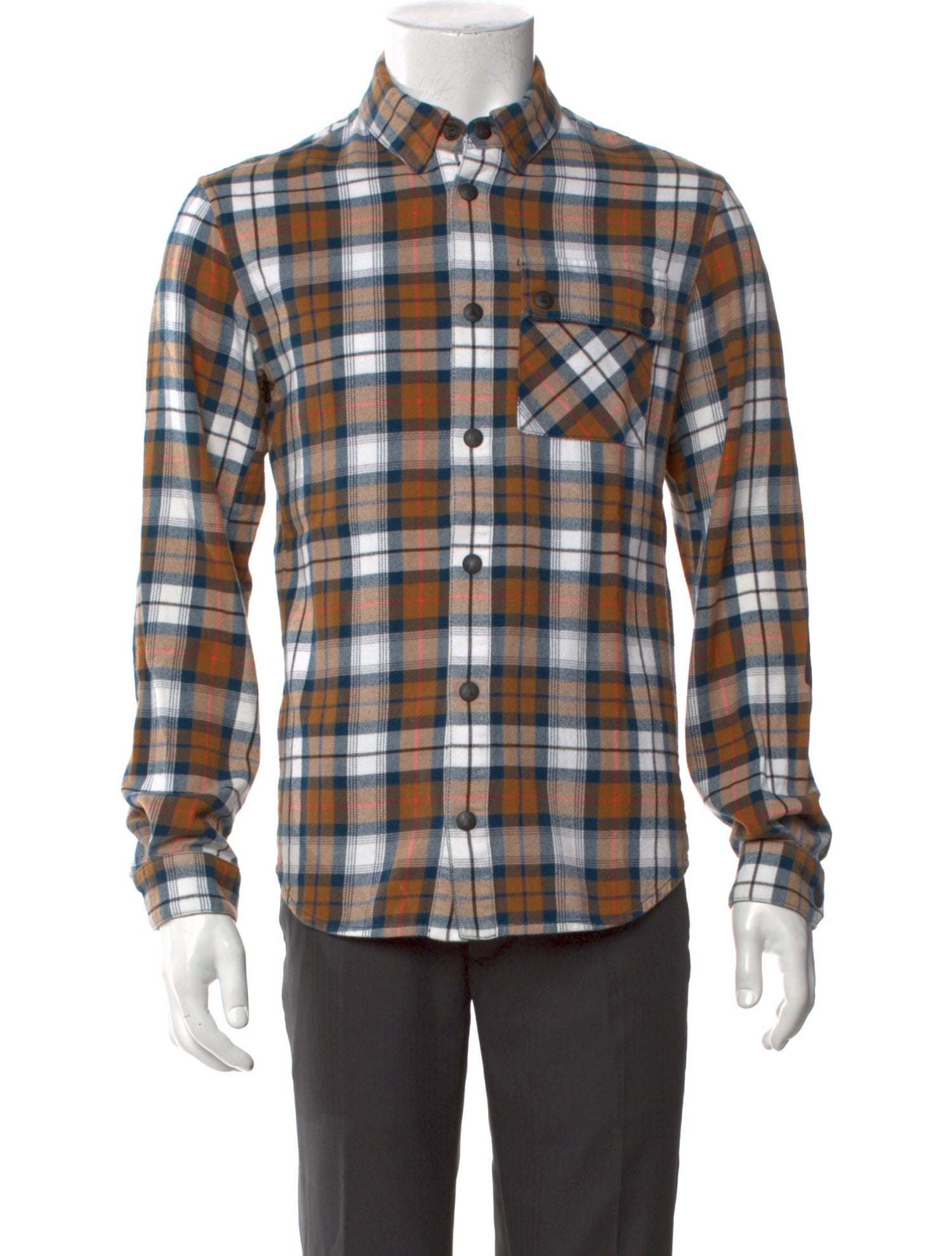 Aztech Mountain Plaid Print Long Sleeve Shirt
