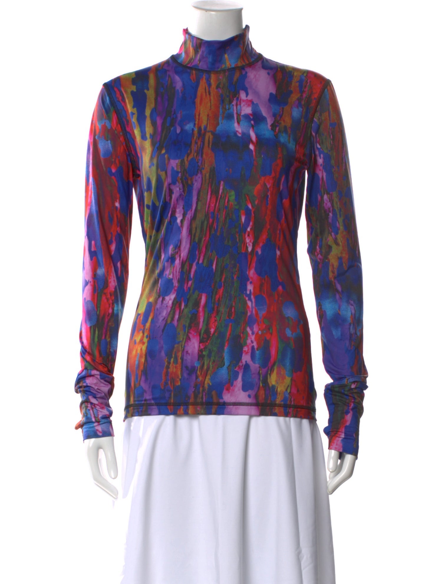 Aztech Mountain Patterned Turtleneck Top