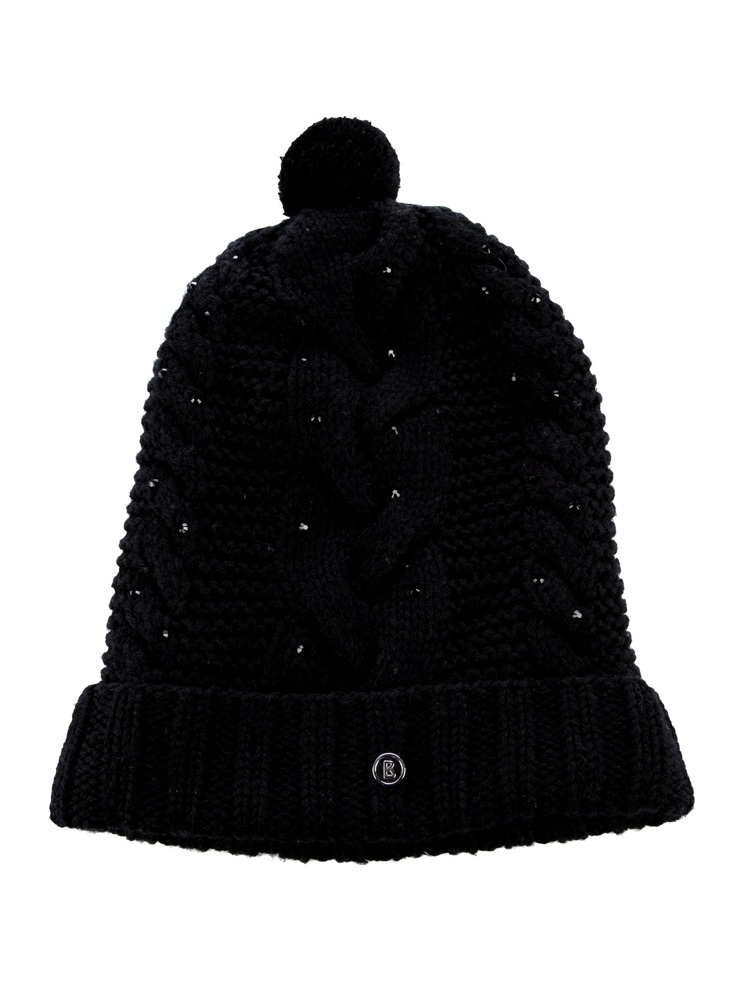 Bogner Embellished Pom-Pom Beanie