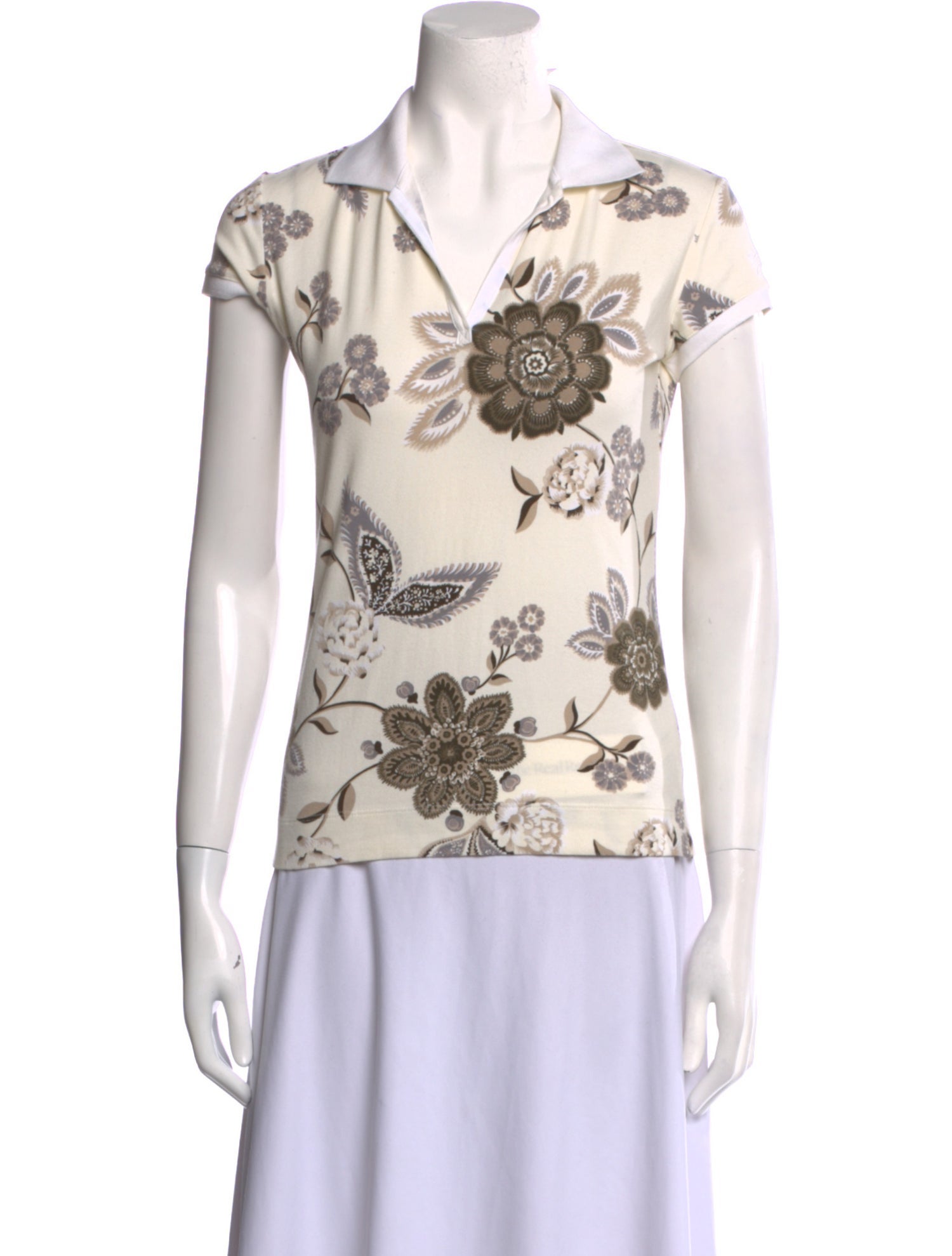 Bogner Floral Print V-Neck Polo