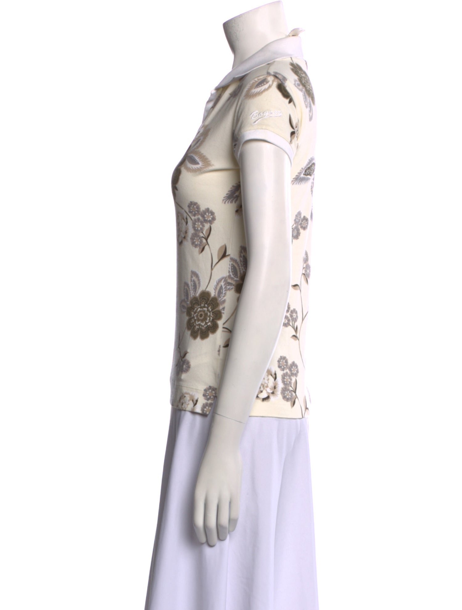 Bogner Floral Print V-Neck Polo