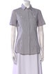 Bogner Striped Short Sleeve Button-Up Top