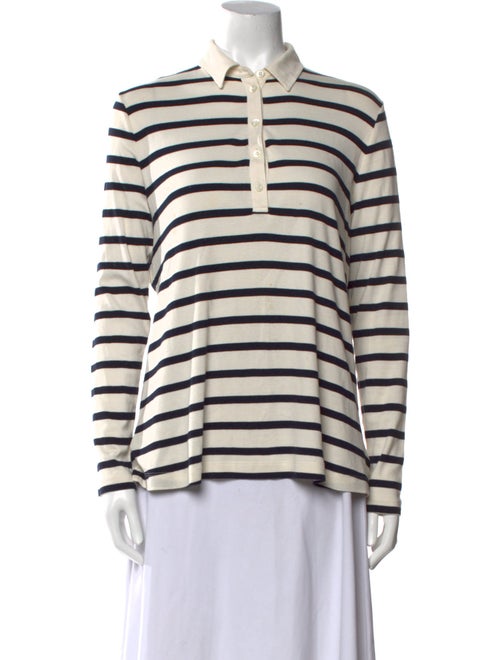 Bogner Striped Long Sleeve Button-Up Top