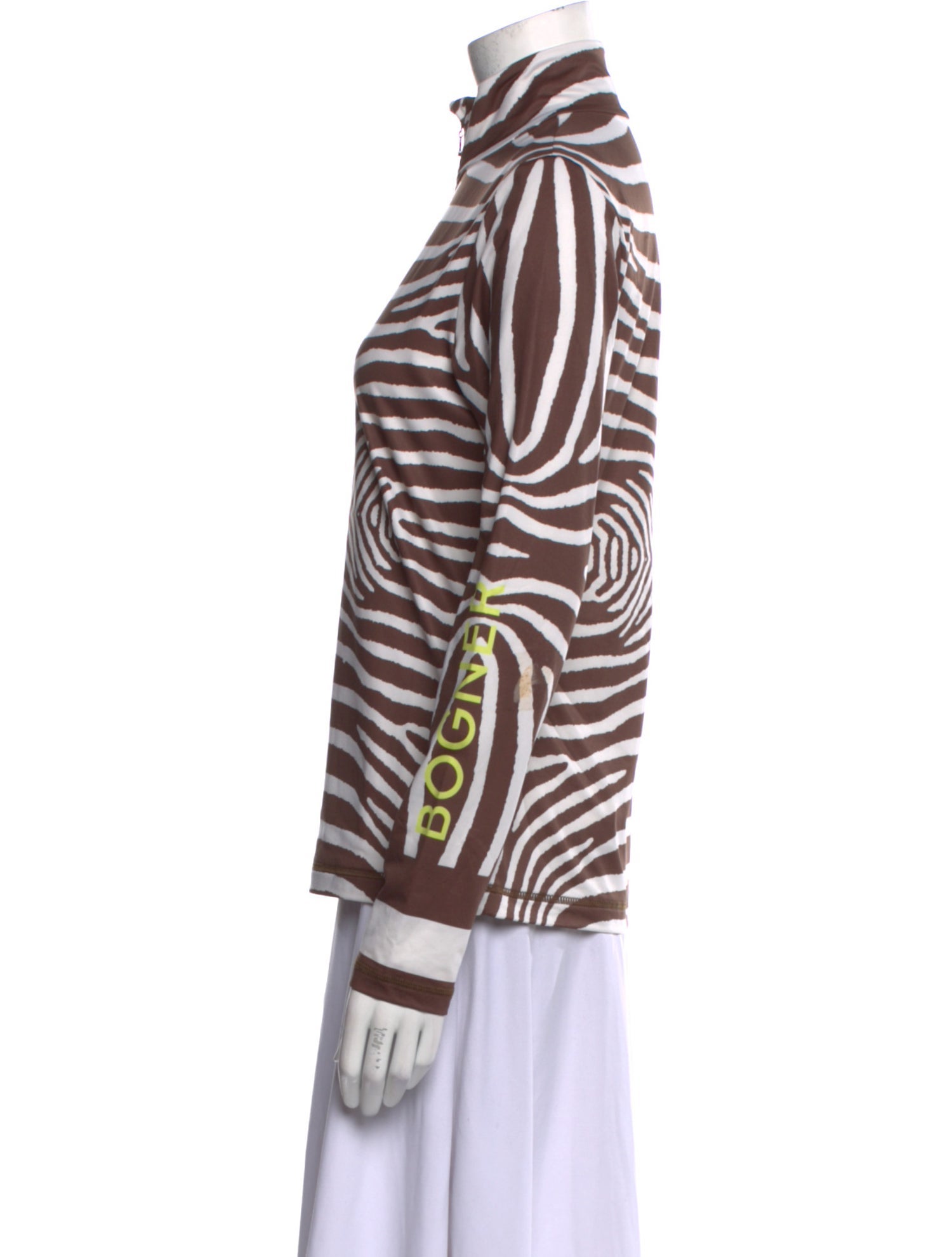 Bogner Striped Mock Neck Top