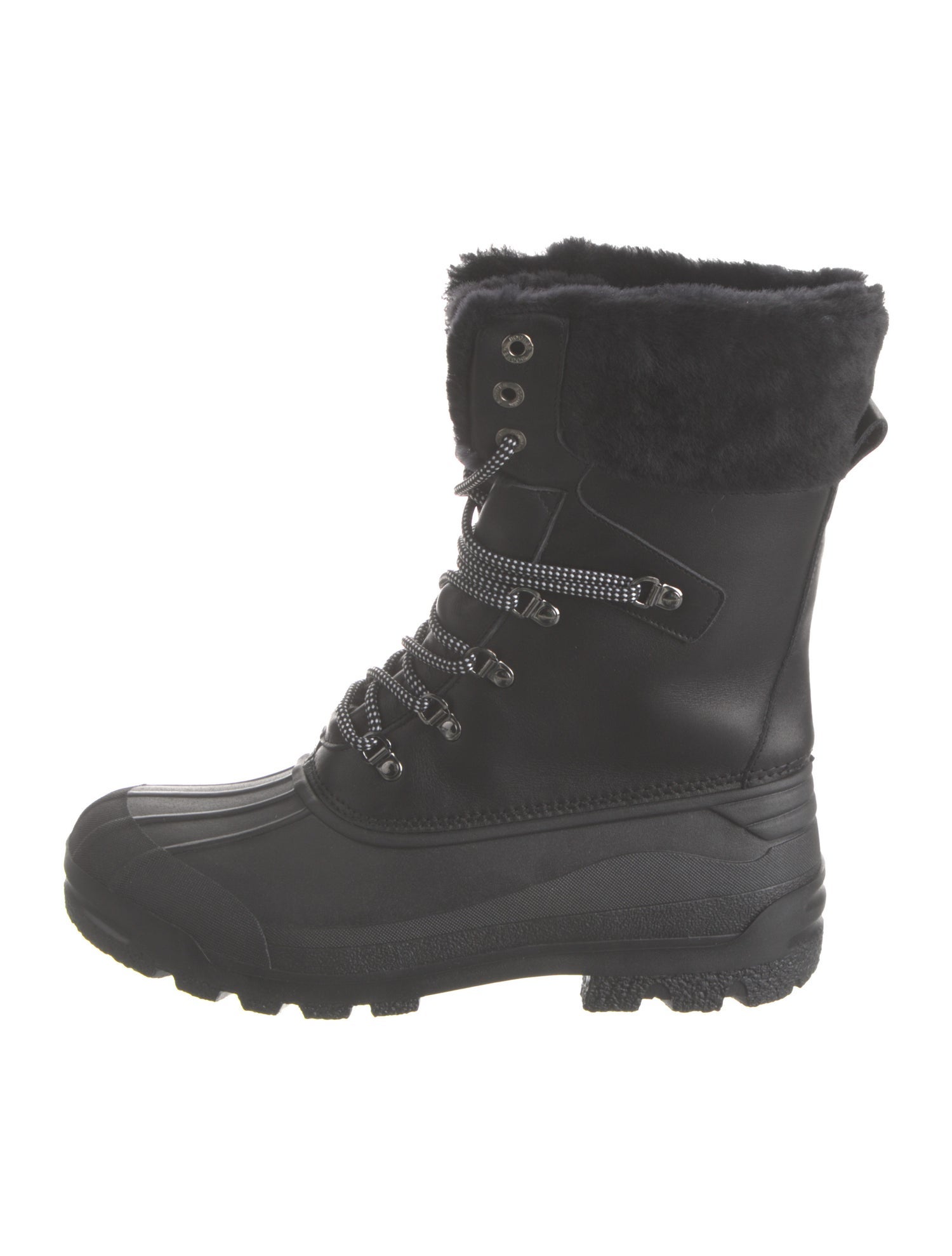Bogner Leather Fur Trim Lace-Up Boots