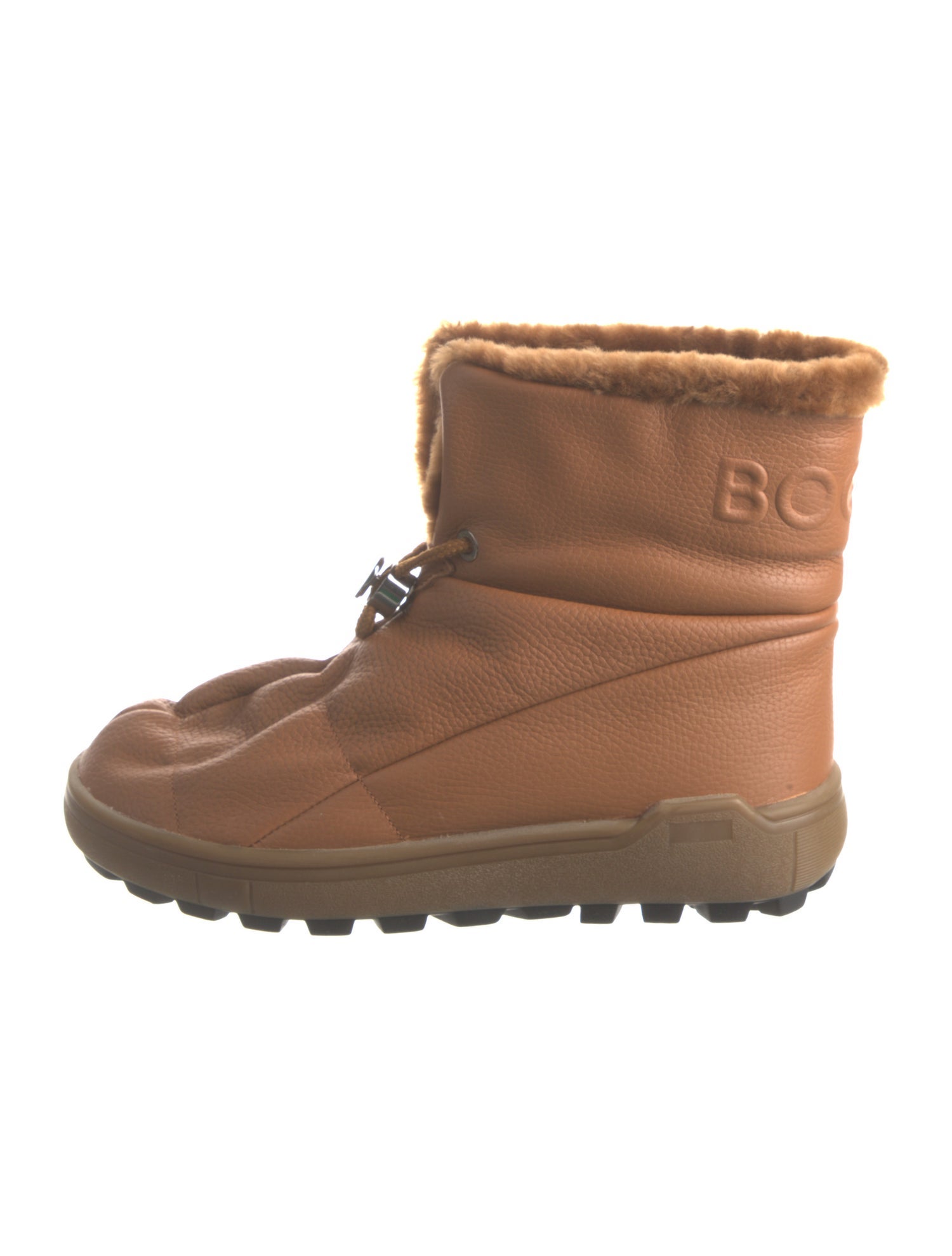 Bogner Leather Fur Trim Snow Boots