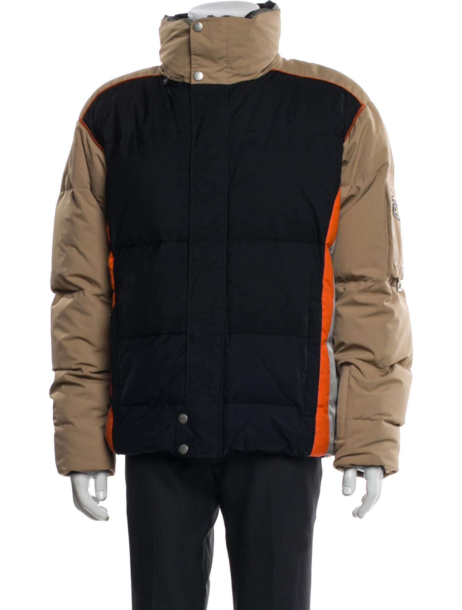 Bogner Colorblock Pattern Puffer Coat