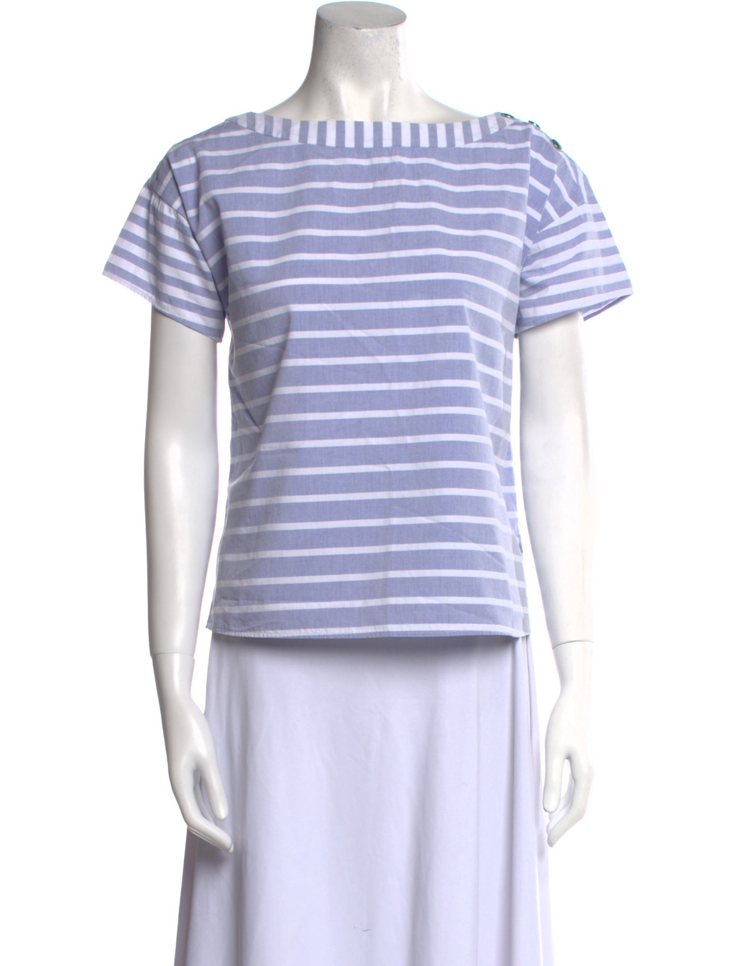 Bogner Striped Bateau Neckline Top